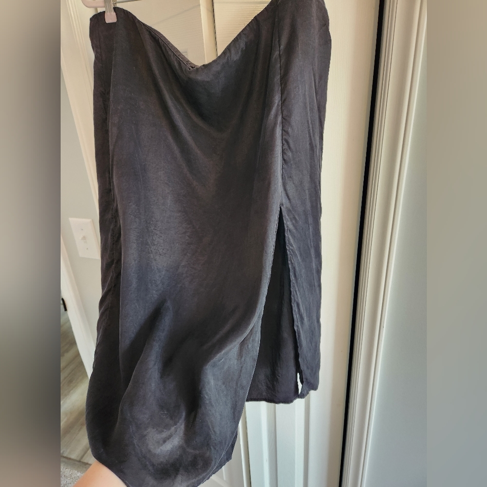 Black Slit Skirt, H&M, Size XXL